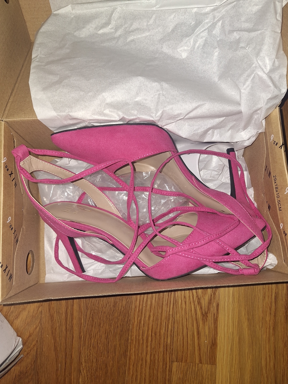 Mix No. 6 Hot Pink Lace-Up Pointed-Toe Stiletto Heels